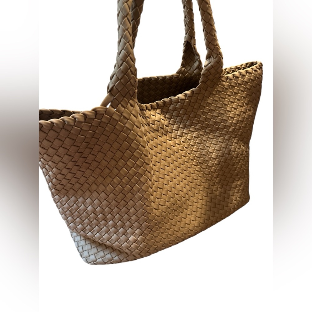 Sol and Selene Woven Tote Bag – Beige, Large Carryall